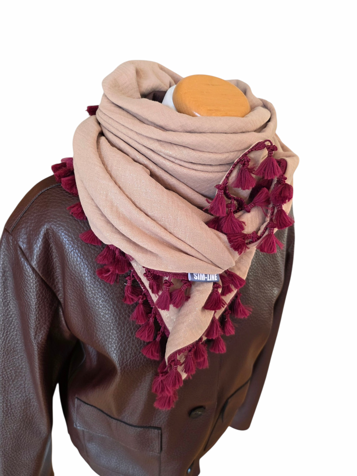 Dreieckstuch Damen Florinda, Schal Damen, Musselinschal, champagne, glitzer