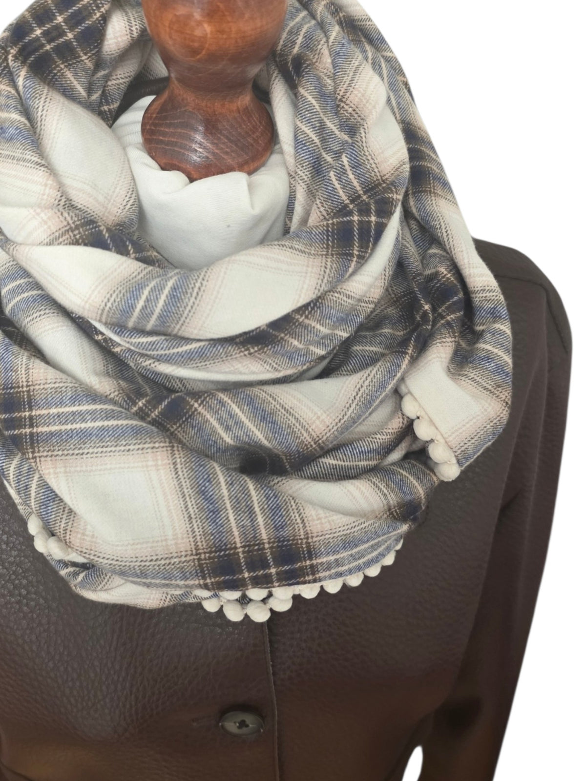 Dreieckstuch Damen Enya, Schal Damen,  kariert,  ecrú, braun marine