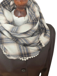 Dreieckstuch Damen Enya, Schal Damen,  kariert,  ecrú, braun marine