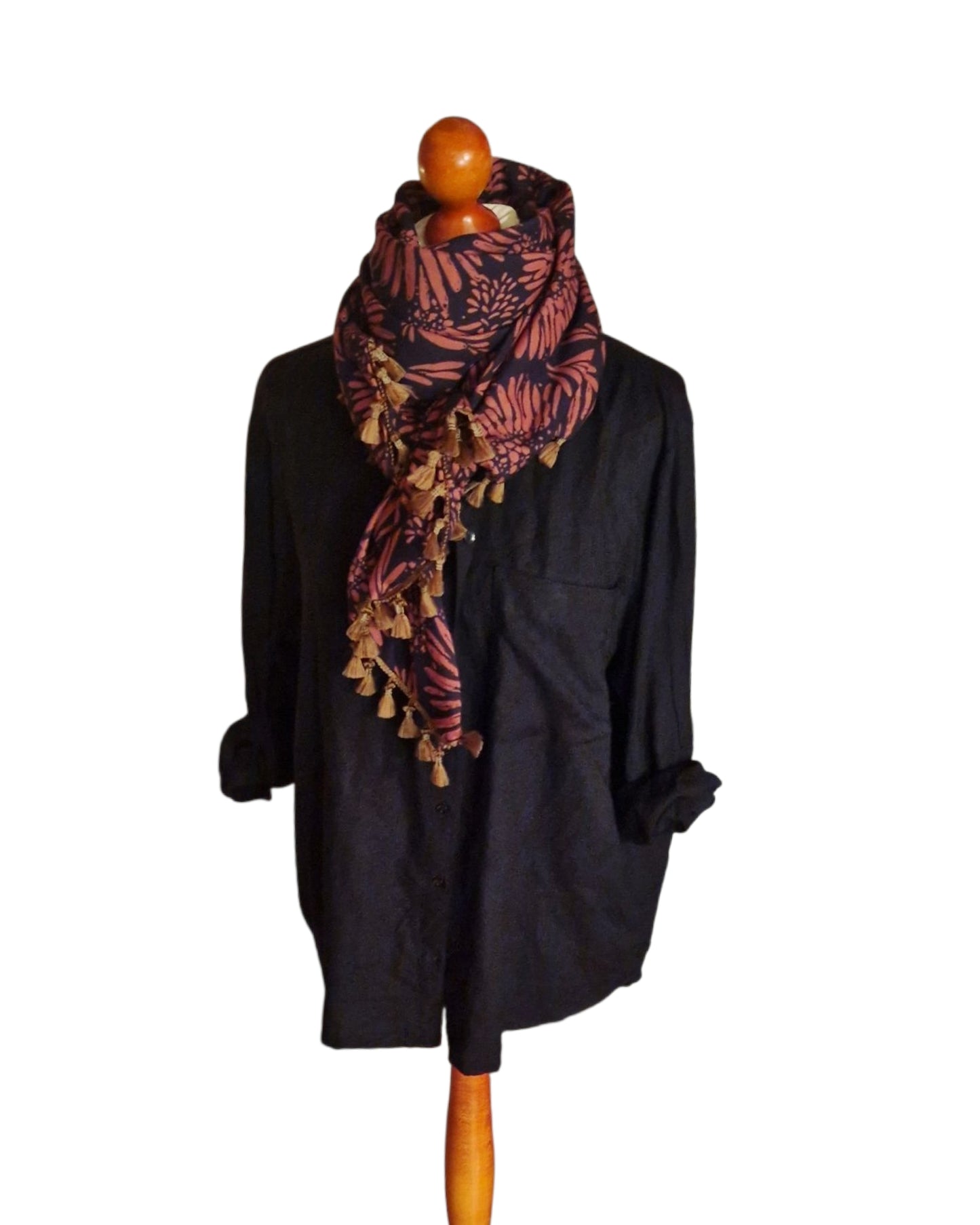 Dreieckstuch Damen Cecily, Schal Damen, schwarz, caramell