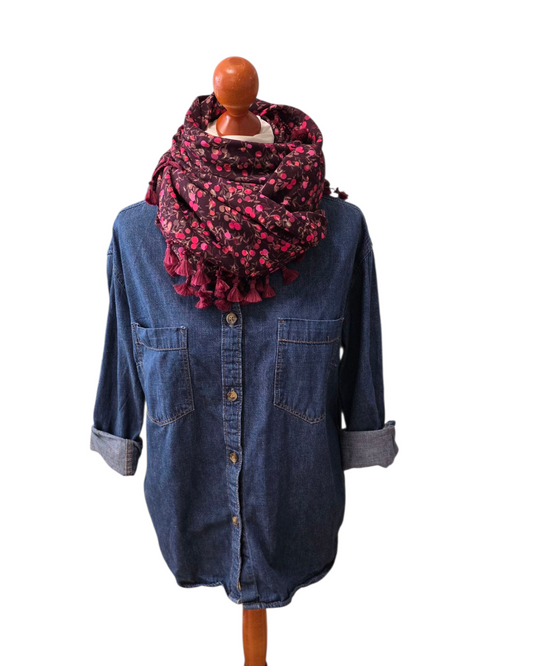 Dreieckstuch Damen Lunetta,  Schal Damen,  pink, bordeaux, braun