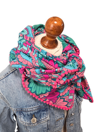 Dreieckstuch Damen Simone, Schal Damen,  pink, grün, rosa