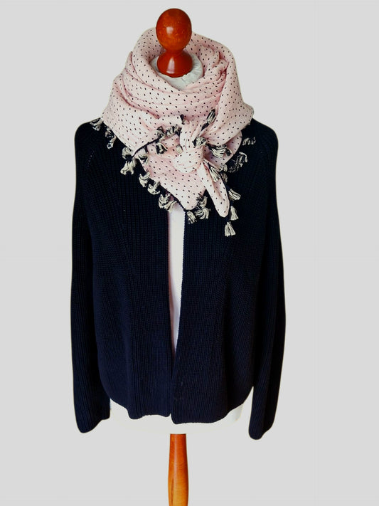 Dreieckstuch Damen Monique, Schal Damen,  Musselinschal,  rosa, schwarz