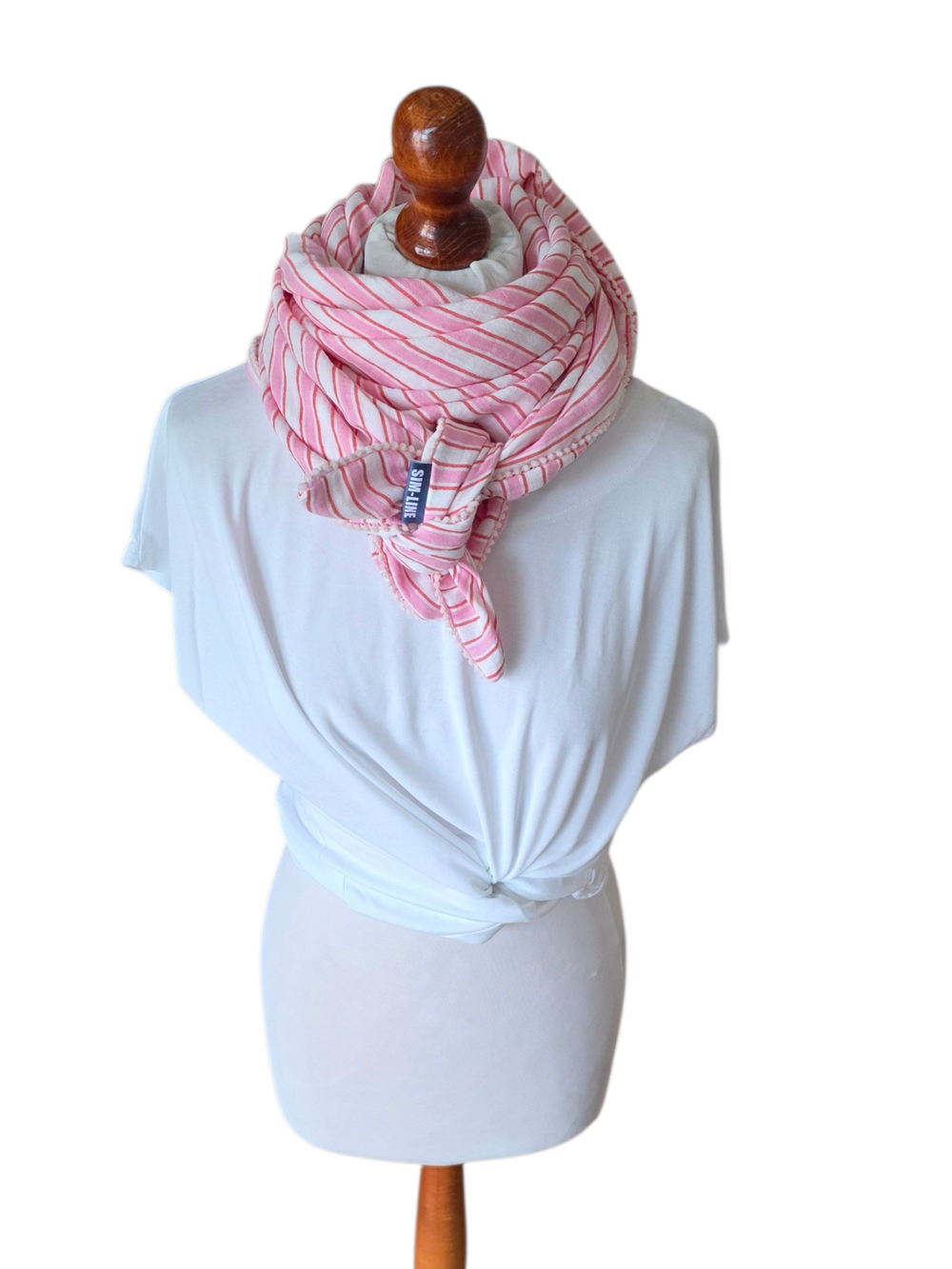 Dreieckstuch Damen Paola, Schal Damen, Musselintuch, rosa, offwhite,  orange-rot