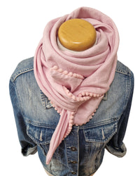 Dreieckstuch Damen Manon, Schal Damen, Leinenschal,  rosa