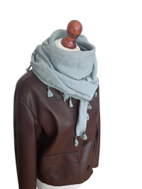 Dreieckstuch Damen Soleil, Schal Damen, Leinenschal, Mint