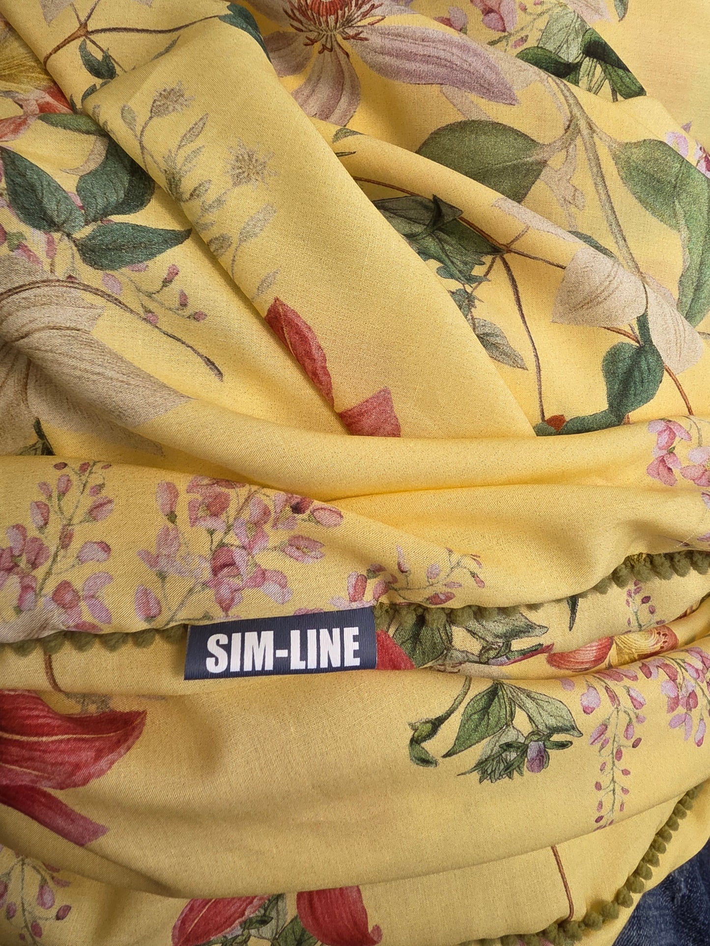 Dreieckstuch Damen Stephanie, Schal Damen, vanille, rot, grün, rosa, Blumen
