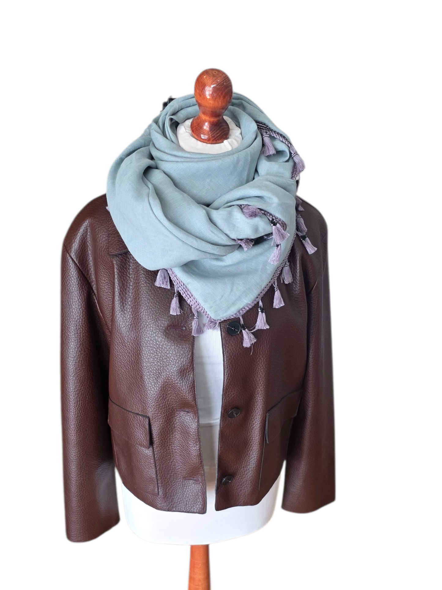 Dreieckstuch Damen Cinzia, Schal Damen, Leinenschal, Mint