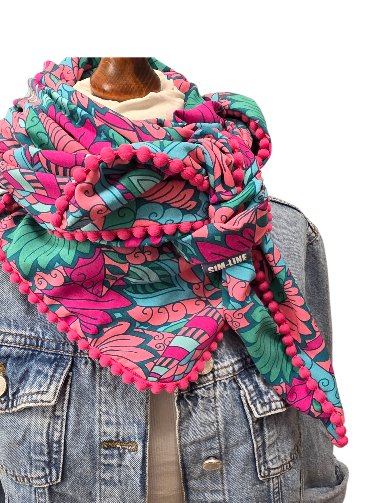 Dreieckstuch Damen Simone, Schal Damen,  pink, grün, rosa