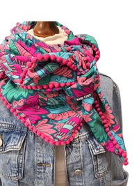 Dreieckstuch Damen Simone, Schal Damen,  pink, grün, rosa