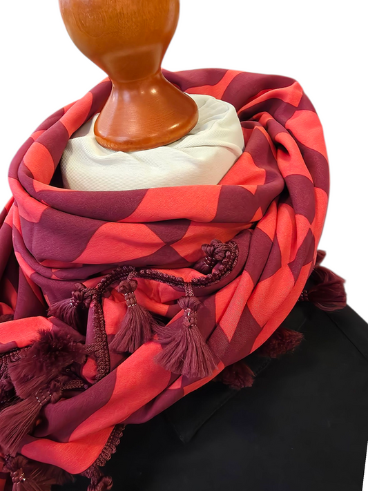 Dreieckstuch Damen Elaina, Schal Damen, rot, bordeaux