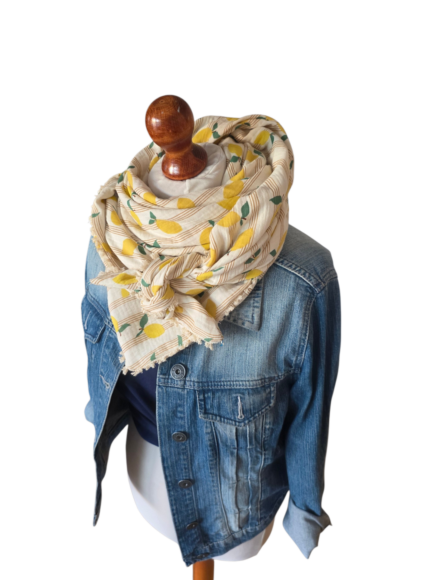 Dreieckstuch Damen Isa, Schal Damen,  Musselintuch,  🍋,  beige, gelb, grün