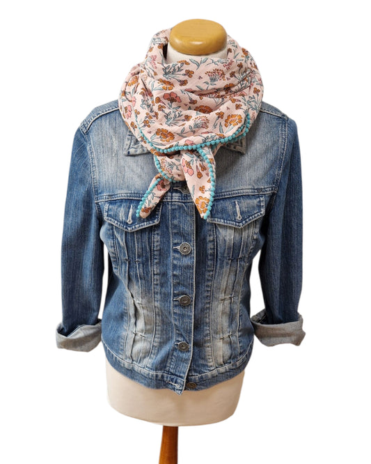 Dreieckstuch Damen Sylvie, Schal Damen, Musselinschal, peach, mint, caramell