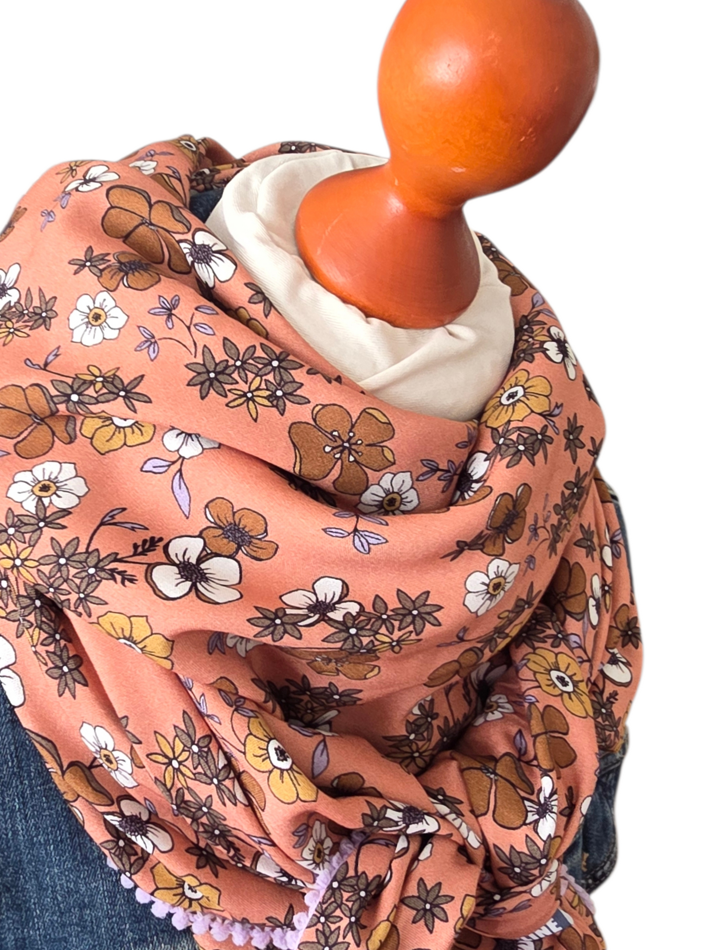 Dreieckstuch Damen Sandy, Schal Damen,  hell marsala, Blumen