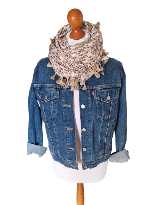 Dreieckstuch Damen Arielle, Schal Damen,  braun, rose', hellblau