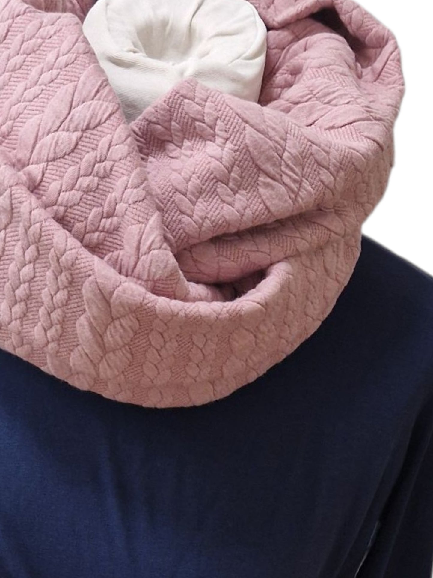 Loop mit Zopfmuster, rosa