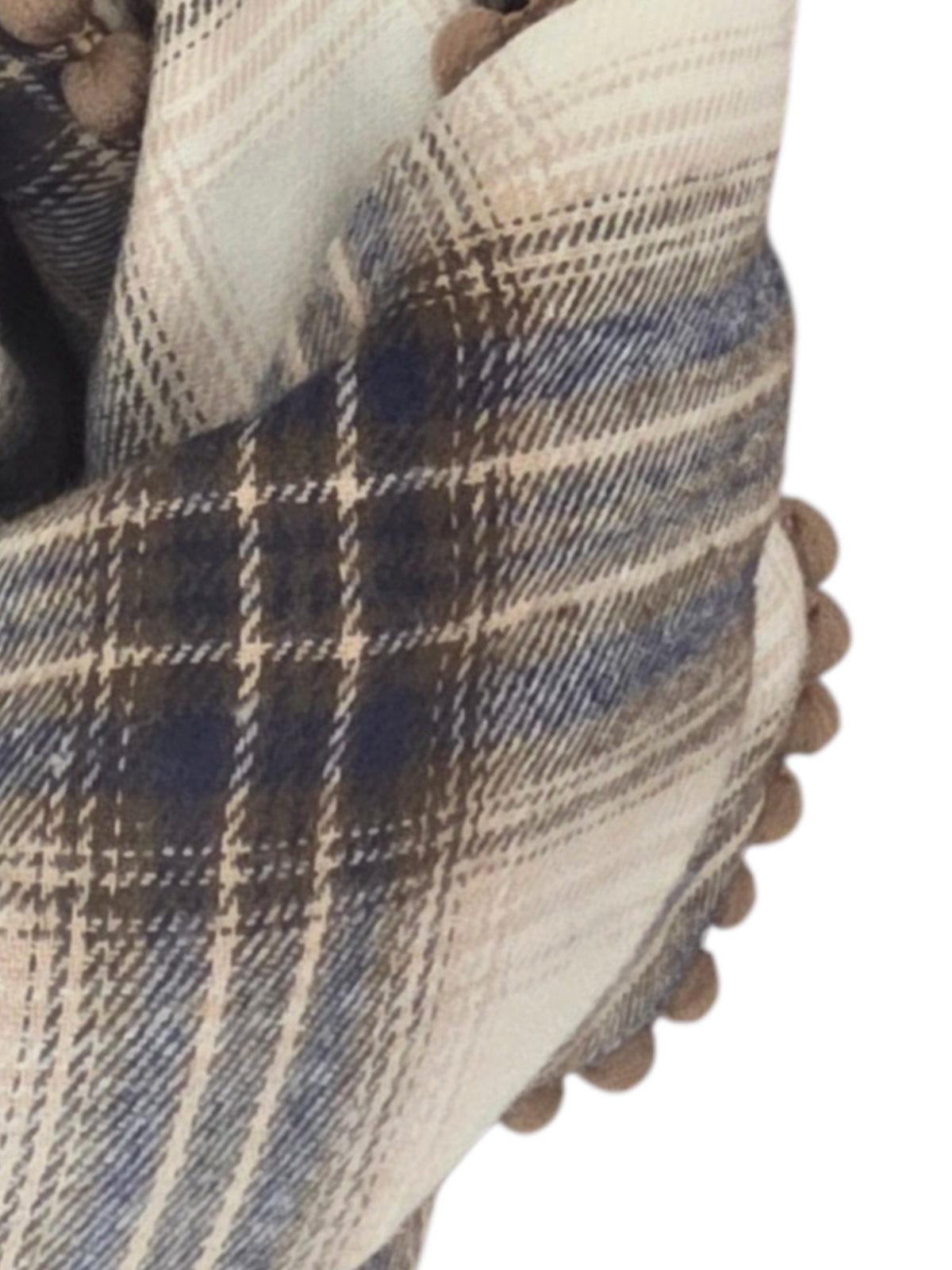 Dreieckstuch Damen Enrica, Schal Damen, kariert,  ecrú, braun, marine,  Flanell
