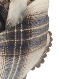 Dreieckstuch Damen Enrica, Schal Damen, kariert,  ecrú, braun, marine,  Flanell