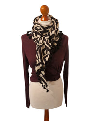 Dreieckstuch Damen Bessie, Schal Damen, beige, schwarz