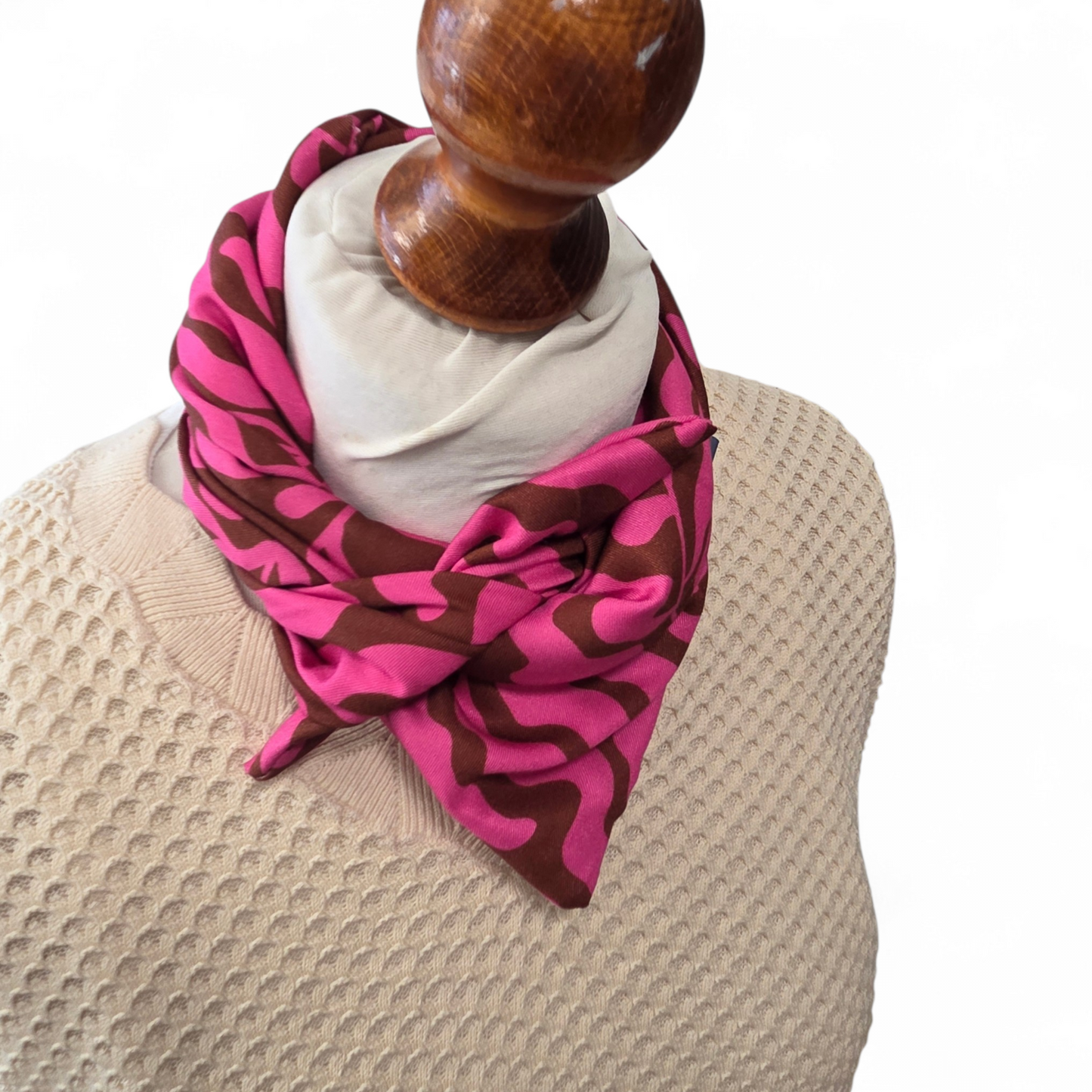 Dreieckstuch-Kleintuch Damen Marie, pink, braun