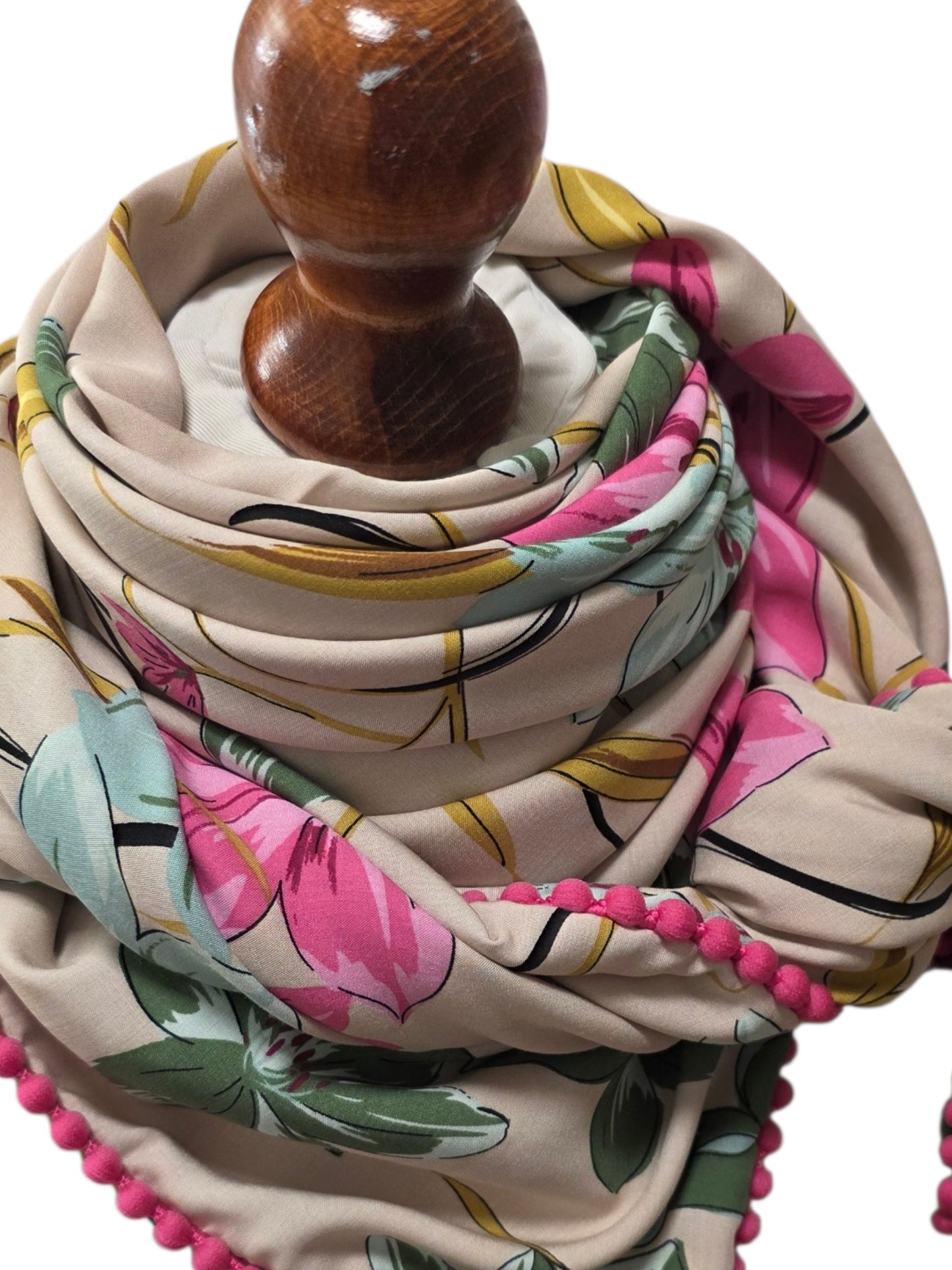 Dreieckstuch Damen Susanna, Schal Damen,  beige, pink, grün, Blumen