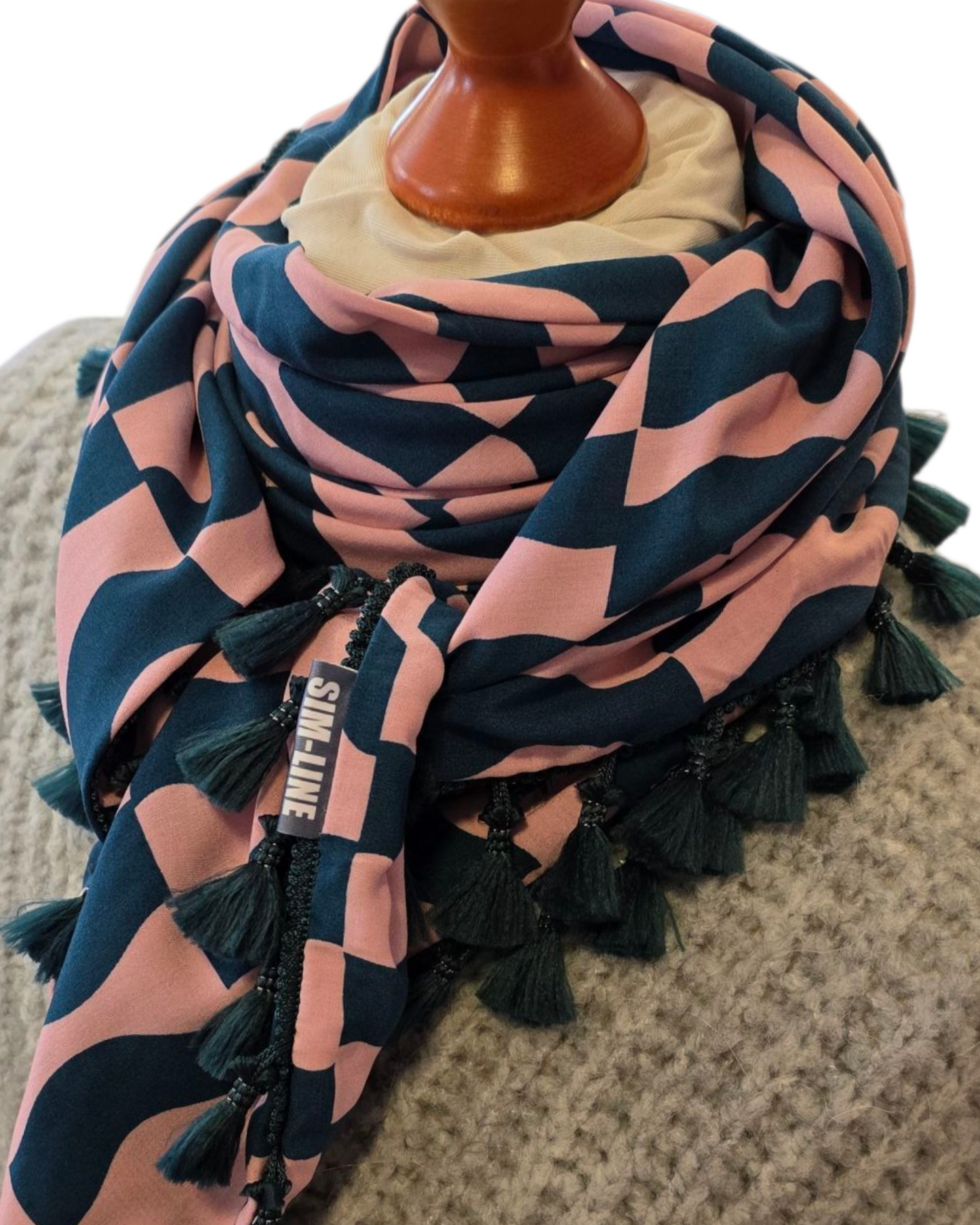 Dreieckstuch Damen Lyanne, Schal Damen, rosa-petrol