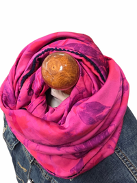 Dreieckstuch Damen Florinda, Schal Damen, pink, dunkellila, Blumen