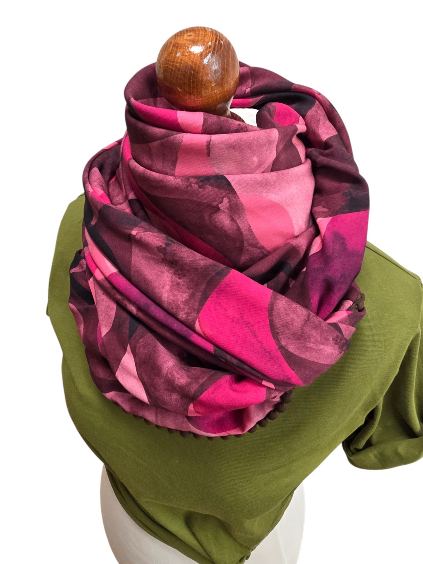 Dreieckstuch Damen Eleonore, Schal Damen, wave, pink, rosa, bordeaux,braun