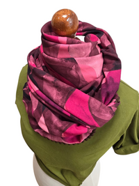 Dreieckstuch Damen Eleonore, Schal Damen, wave, pink, rosa, bordeaux,braun