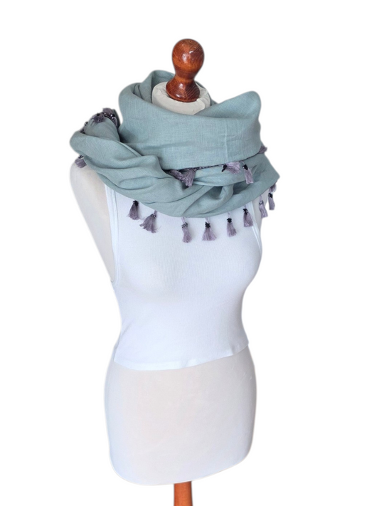 Dreieckstuch Damen Cinzia, Schal Damen, Leinenschal, Mint