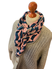 Dreieckstuch Damen Clarine, Schal Damen, rosa-petrol
