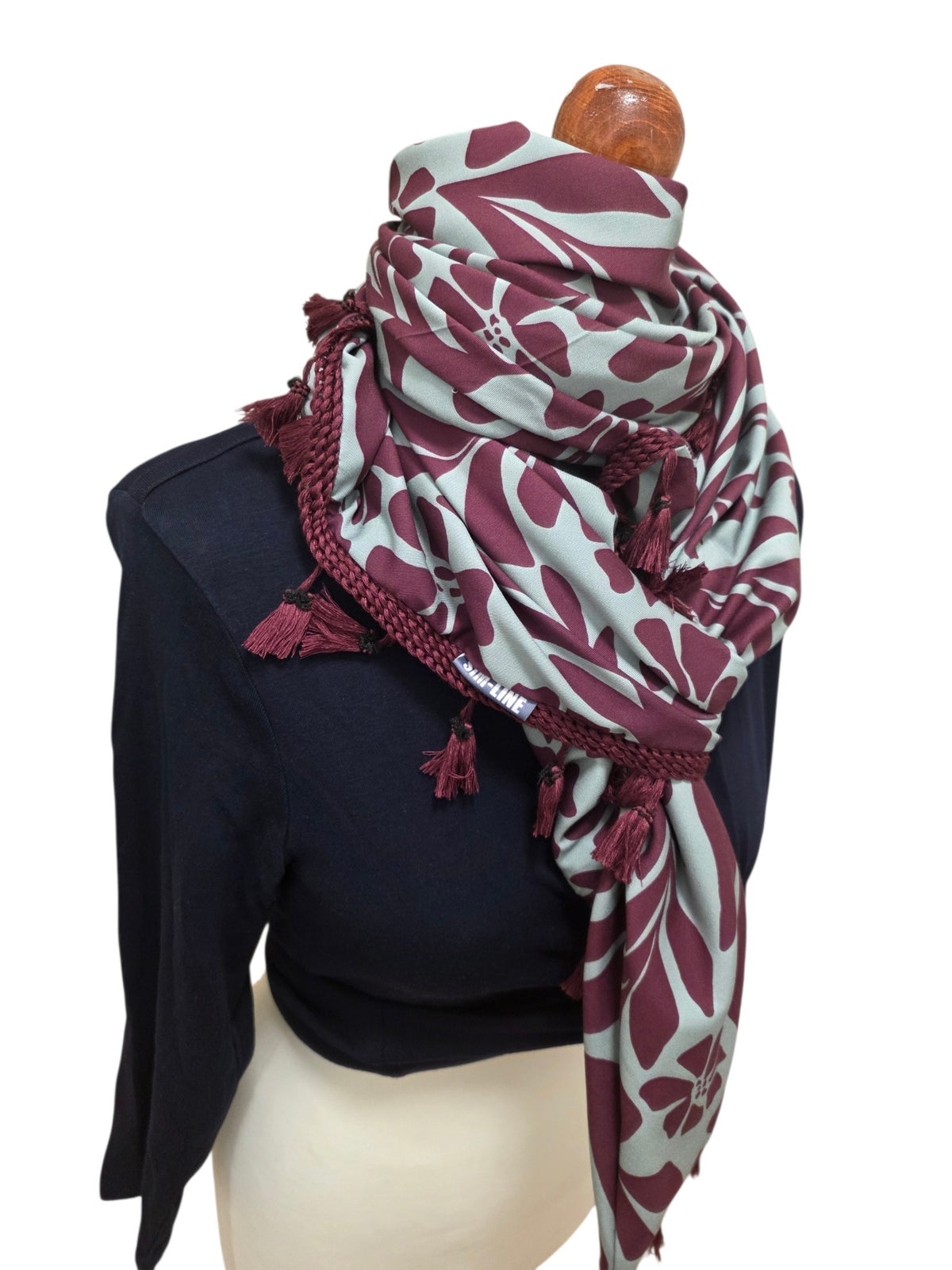 Dreieckstuch Damen Fiorella, Schal Damen,  mint-salbei-burgundi