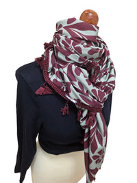 Dreieckstuch Damen Fiorella, Schal Damen,  mint-salbei-burgundi