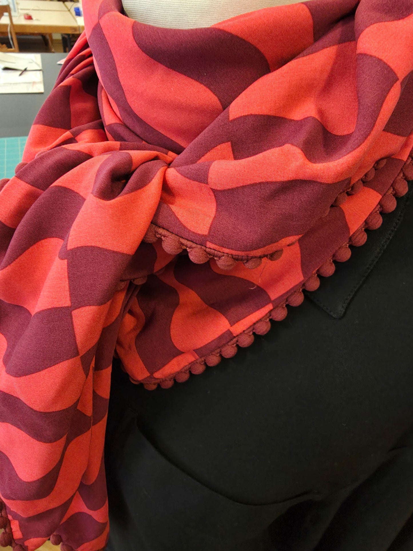 Dreieckstuch Damen Elaina, Schal Damen, rot, bordeaux