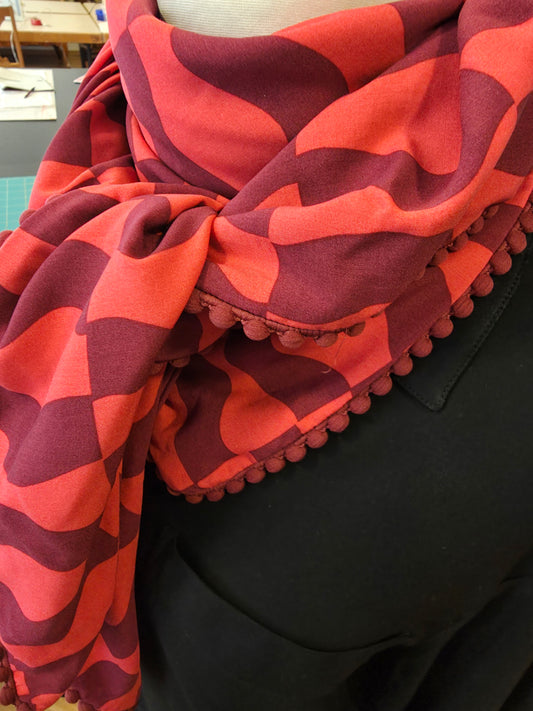 Dreieckstuch Damen Elaina, Schal Damen, rot, bordeaux