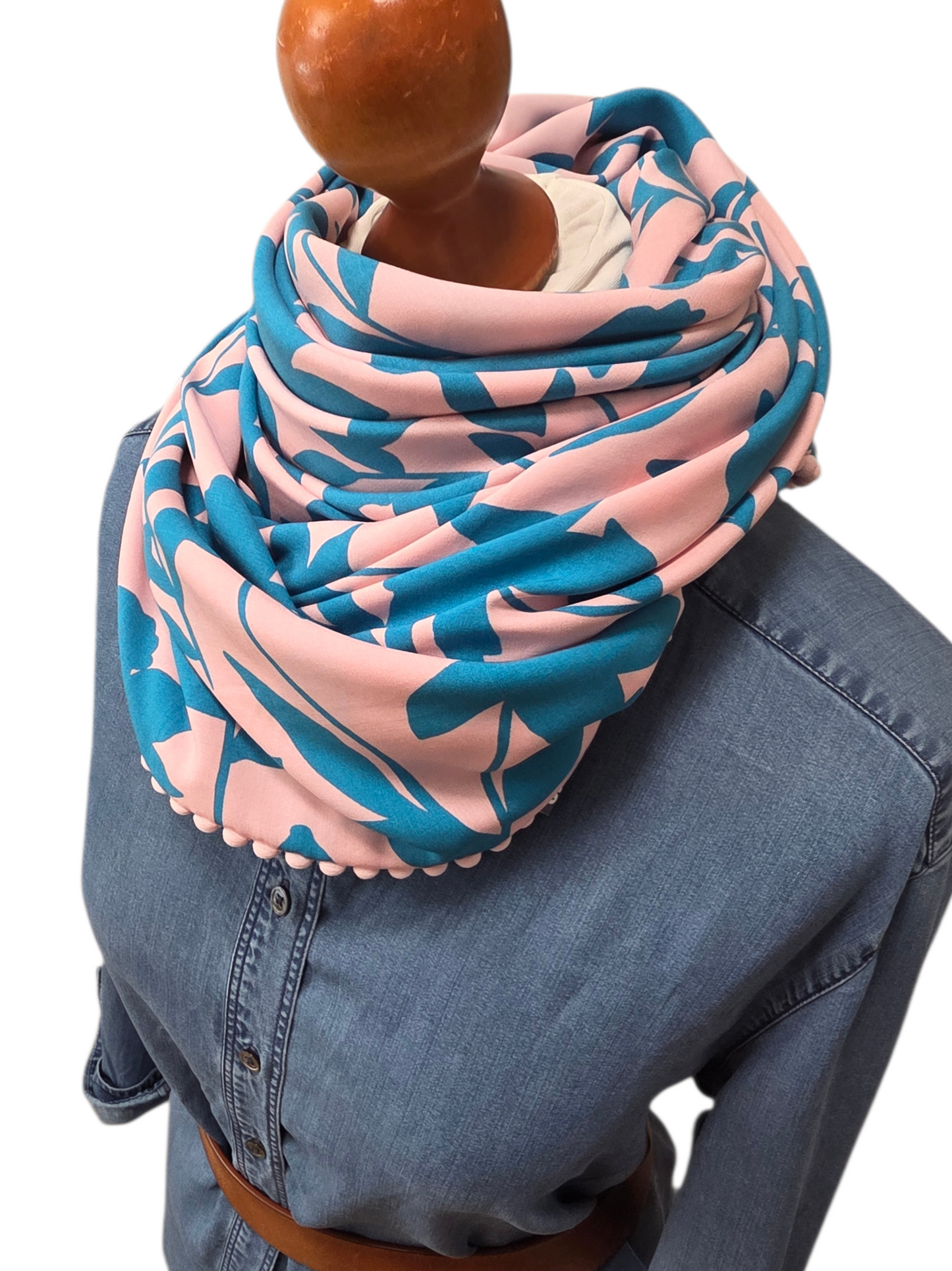 Dreieckstuch Damen Zora, Schal Dame, rosa, türkis