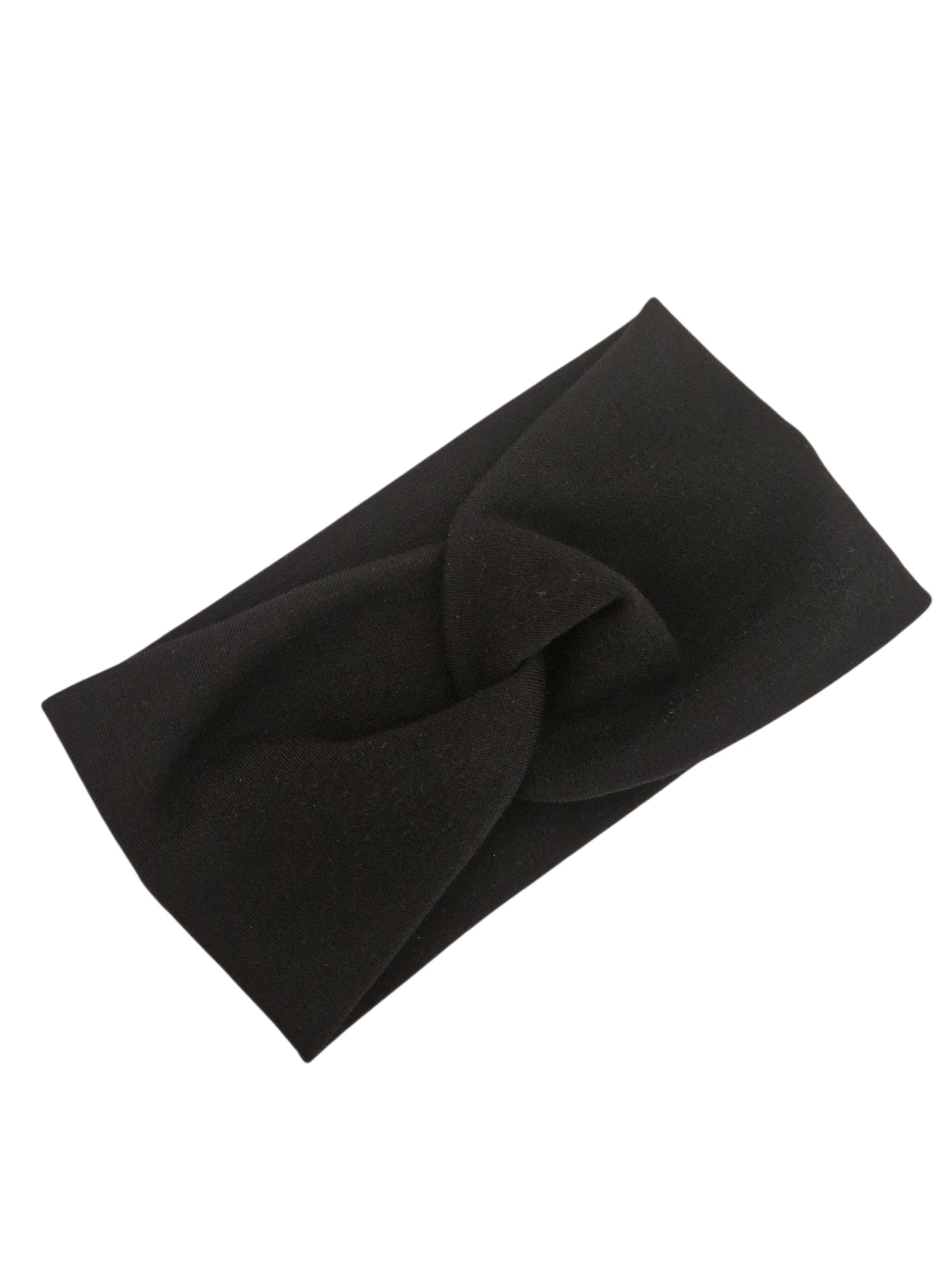 Stirnband aus 100 % Merino Wolle, schwarz