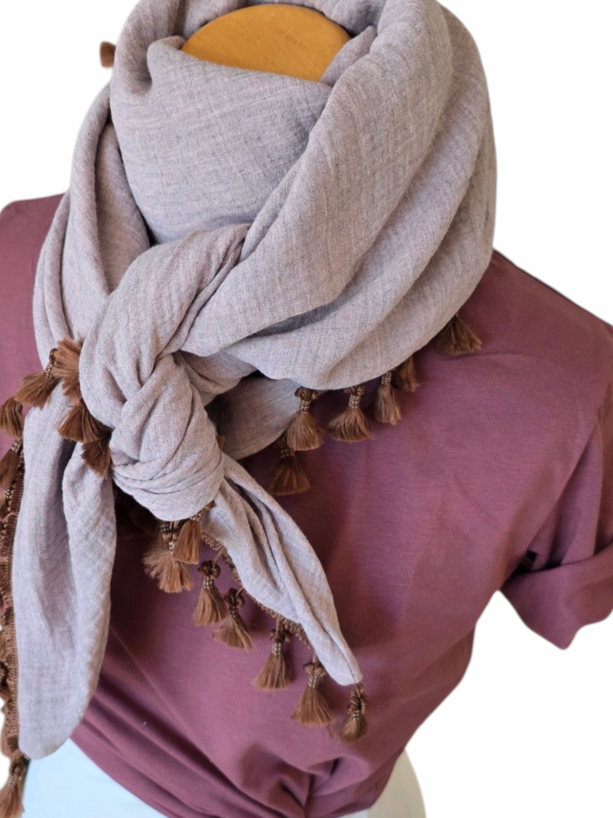 Dreieckstuch Damen Joselle, Schal Damen,  Musselinschal,  rosé melange