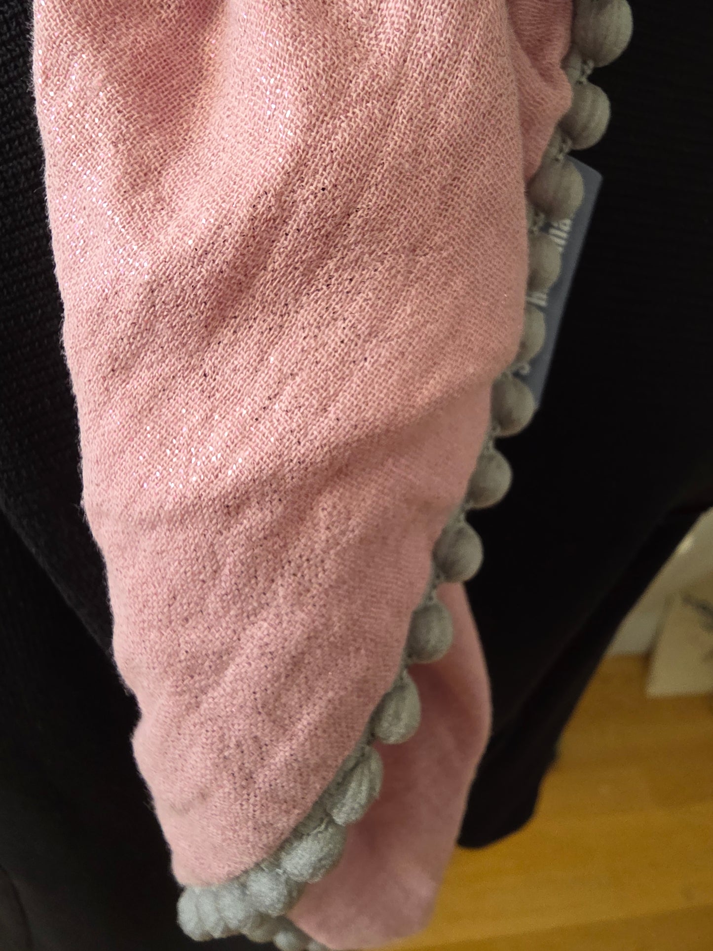 Dreieckstuch Damen Christine, Schal Damen, Musselintuch, rosa, glitzer