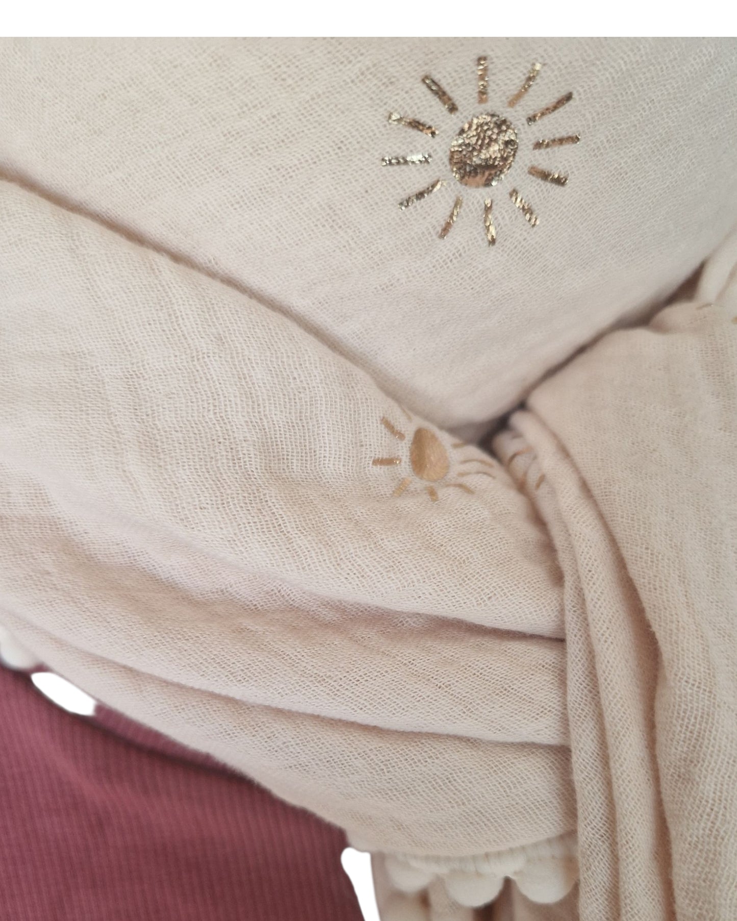 Dreieckstuch Damen Amelia, Schal Damen,  Musselinschal,  offwhite mit Glitzersonne