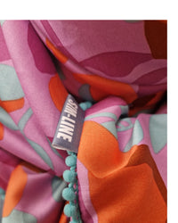 Dreieckstuch Damen Stephanie, Schal Damen,  Blumen,  mint, orange,  lila, braun, pink