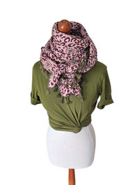 Dreieckstuch Damen Sylvie, Schal Damen, Musselinschals, rosa, bordeaux