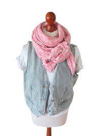 Dreieckstuch Damen Rosalie, Schal Damen, Musselintuch, pink