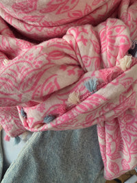 Dreieckstuch Damen Rosalie, Schal Damen, Musselintuch, pink