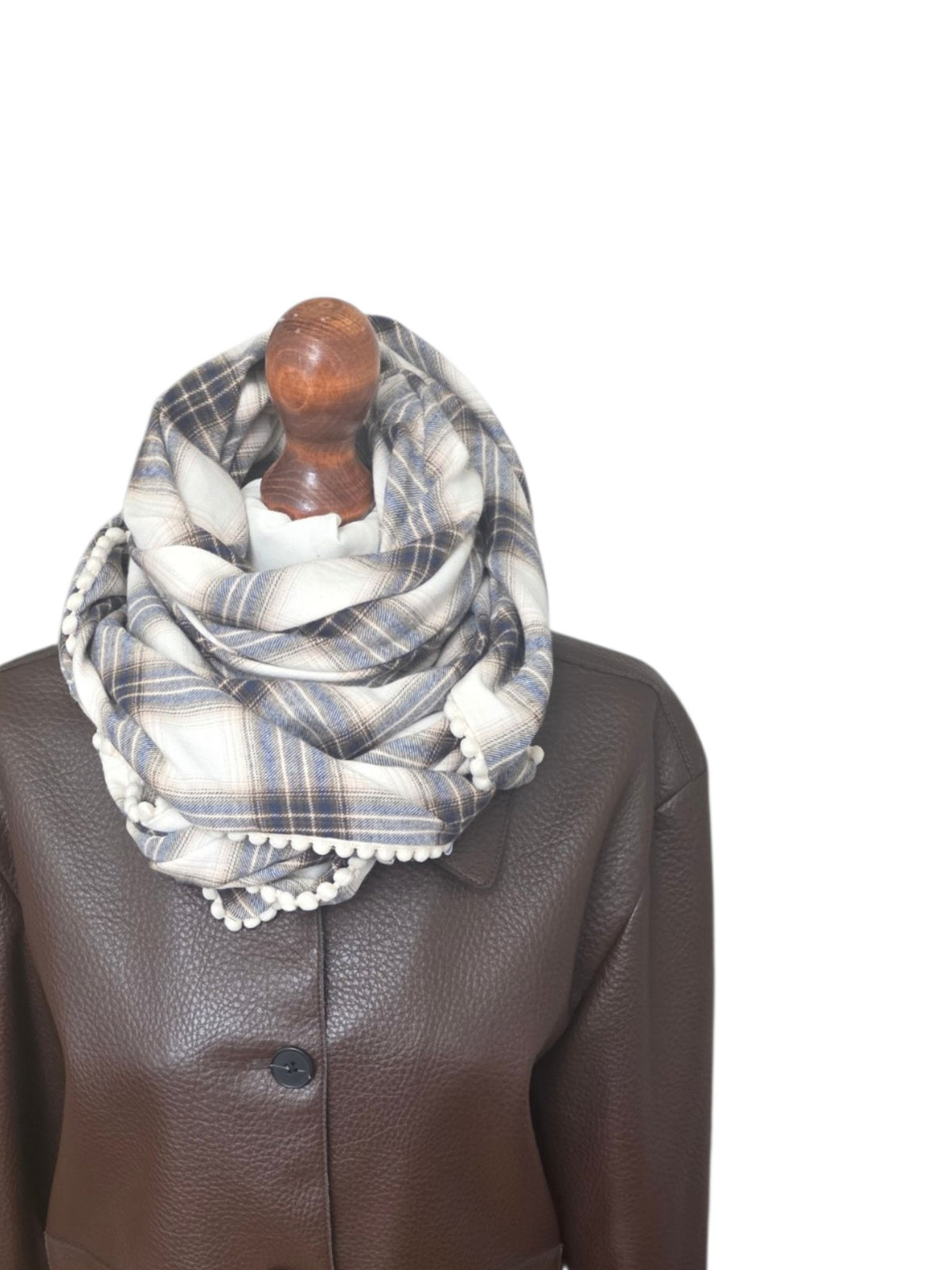 Dreieckstuch Damen Enya, Schal Damen,  kariert,  ecrú, braun marine