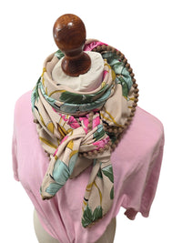 Dreieckstuch Damen Marianna, Schal Damen, Blumen, Pink, mint, beige, grün