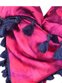 Dreieckstuch Damen Sabina, Schal Damen,  pink, dunkellila, Blumen