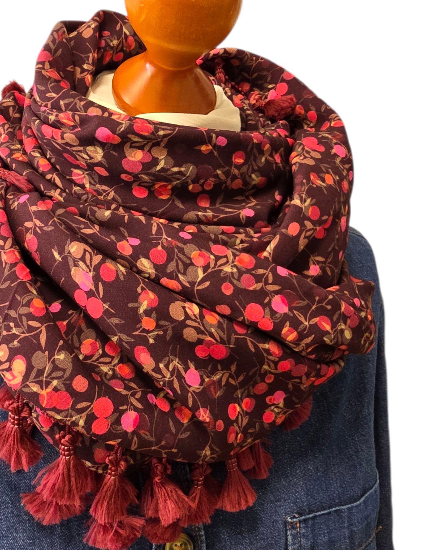 Dreieckstuch Damen Lunetta,  Schal Damen,  pink, bordeaux, braun