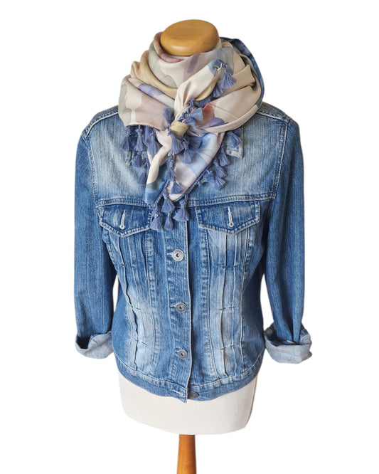 Dreieckstuch Damen Charlie, Schal Damen,  Blumen- offwhite- Aquarellfarben