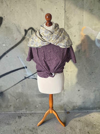 Dreieckstuch Damen Veronique, Schal Damen, ecru, lila, olivegrün
